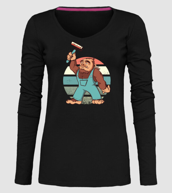 Zugrav Yeti model negru pe tricou