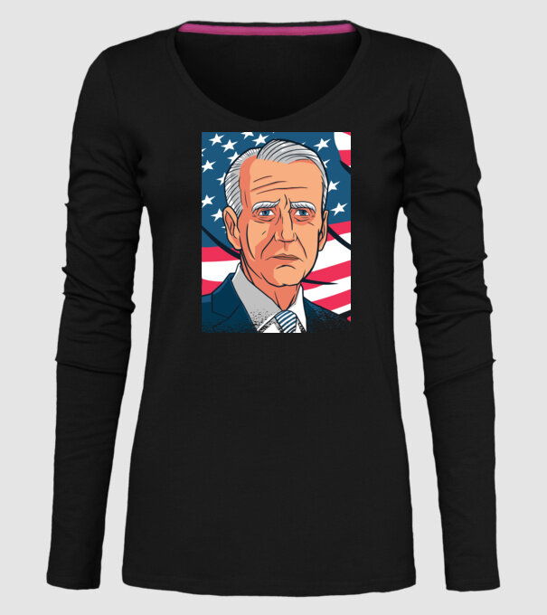 Joe Biden USA model negru pe tricou