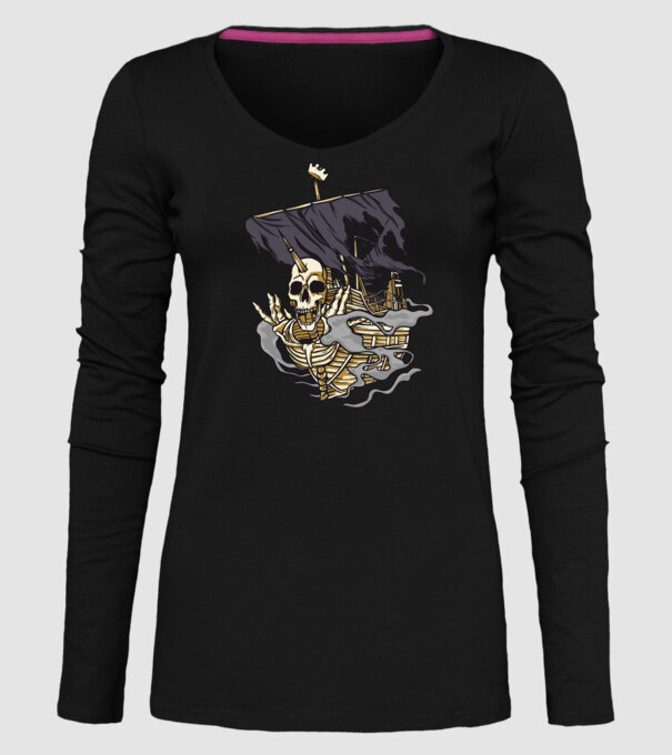 Nava piraților model negru pe tricou