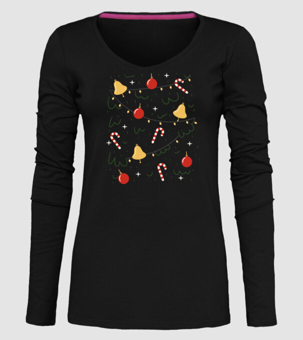 Decorații Crăciun model negru pe tricou