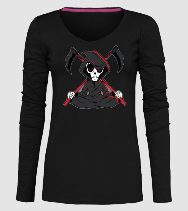 Moartea - Grim Reaper model negru pe tricou