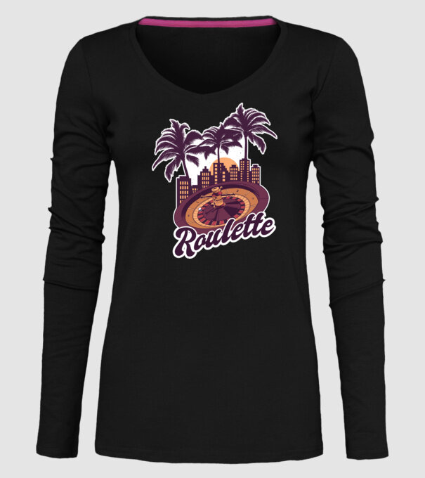 Casino Roulette model negru pe tricou