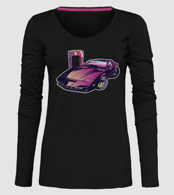 Kitt pe încărcător electric tricou amuzant model negru pe tricou
