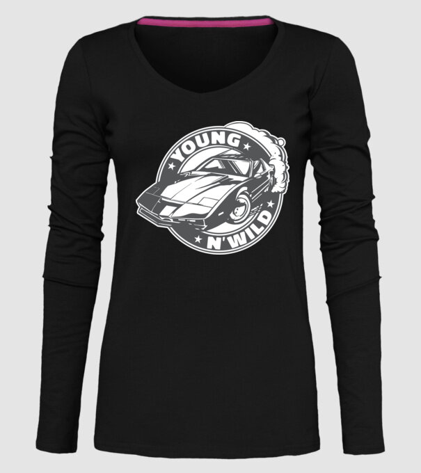 Knight Rider - Young and wild model negru pe tricou