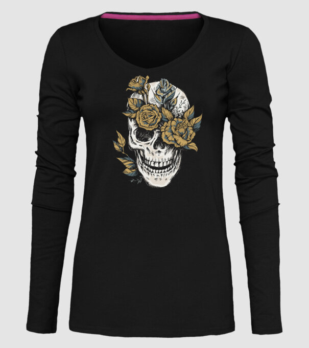 Craniu model negru pe tricou