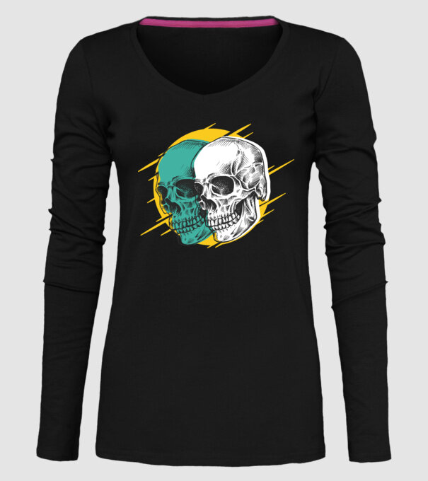 Cranii model negru pe tricou