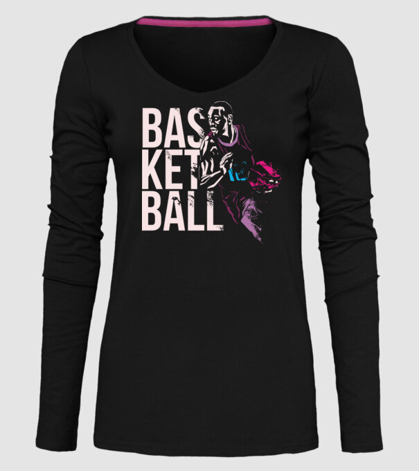 Baschet Silueta model negru pe tricou