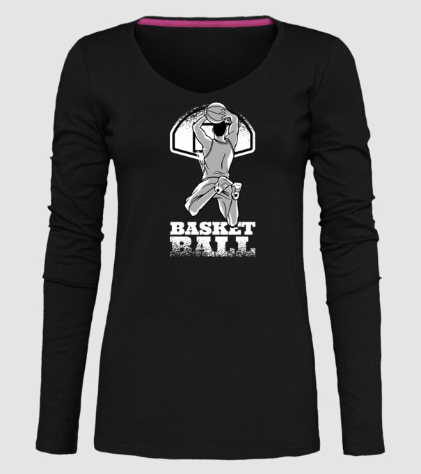 Baschet aruncare la coș model negru pe tricou