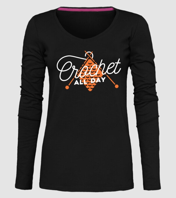 Tricotat pe tot parcursul zilei model negru pe tricou