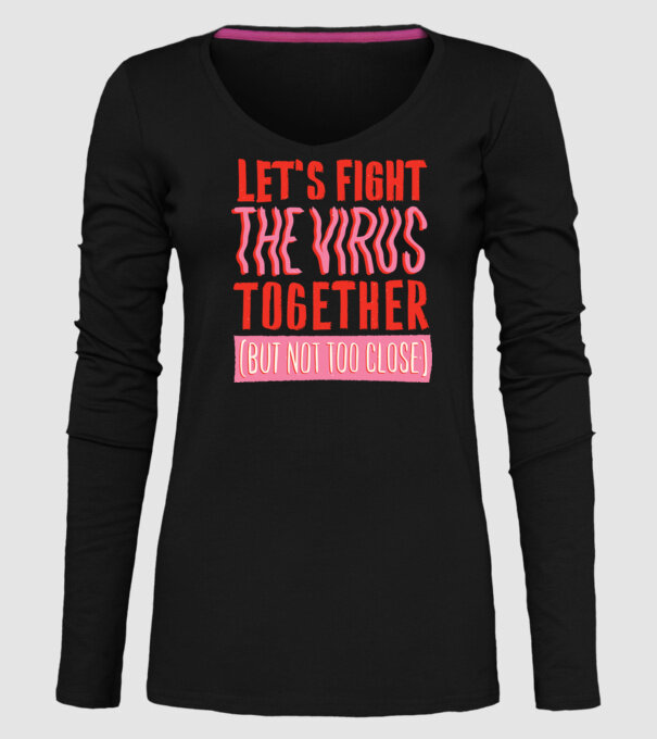 Să luptăm împreună împotriva Coronavirusului model negru pe tricou