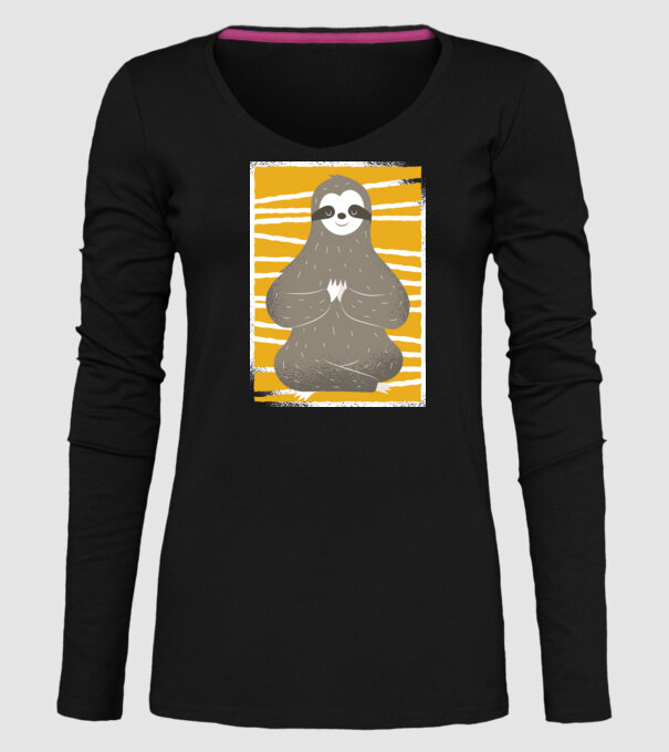 Yoga Leneș model negru pe tricou