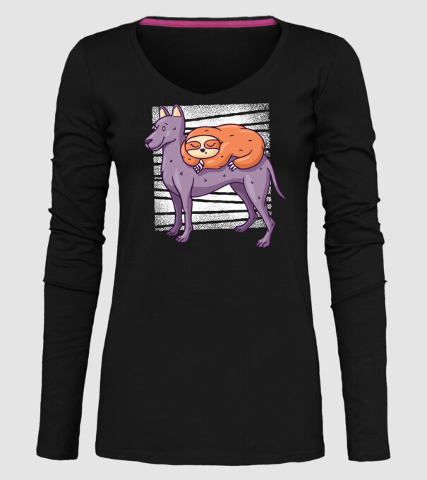 Leneș pe câine model negru pe tricou