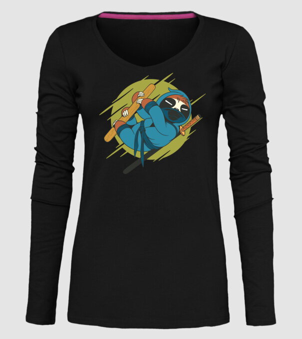 Ninja Leneș model negru pe tricou
