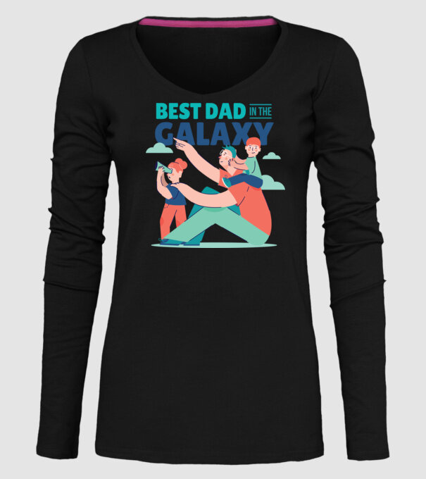Cel mai bun tată din Galaxie model negru pe tricou