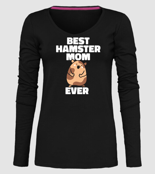 Cea mai bună mamă Hamster model negru pe tricou