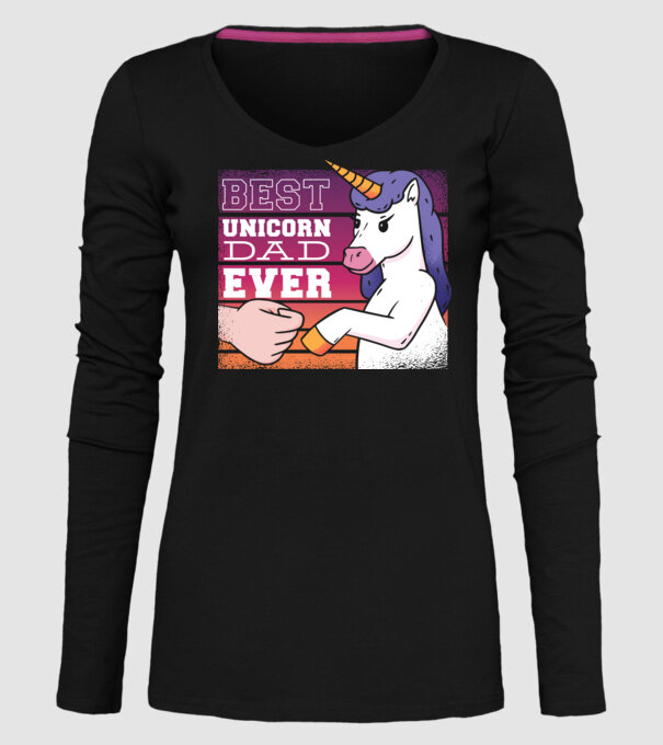 Cel mai bun Tată Unicorn model negru pe tricou