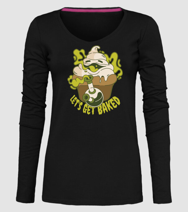'Let''s Get Baked' model negru pe tricou