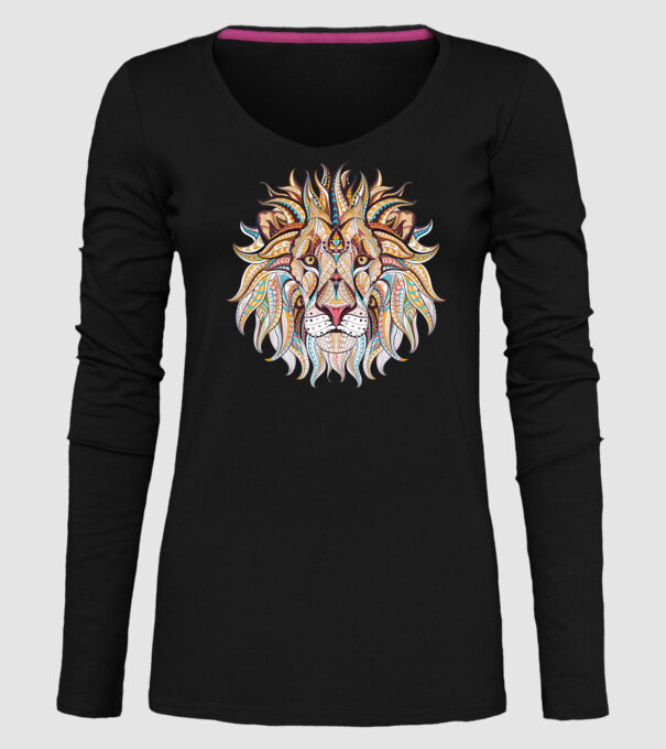 lion octopus model negru pe tricou