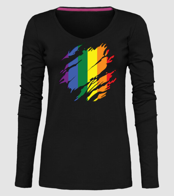 Steag LGBTQ model negru pe tricou