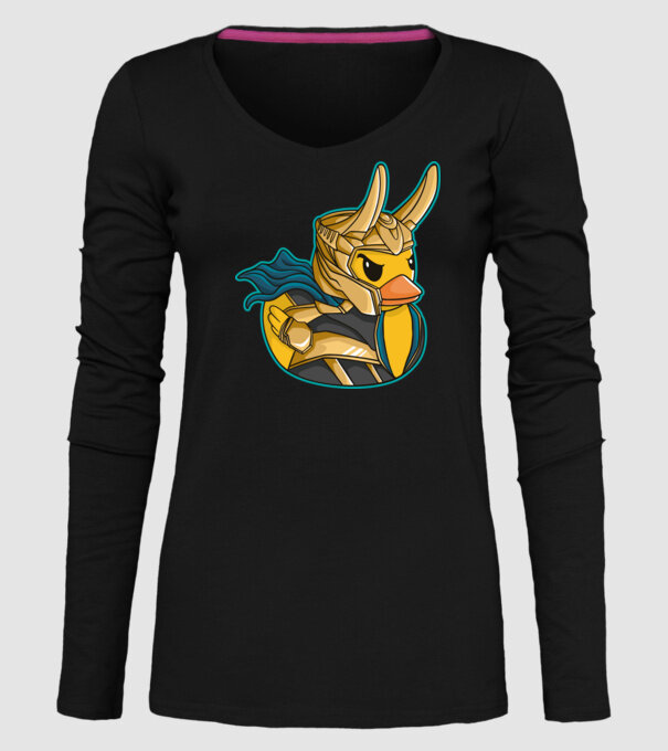Rață Loki model negru pe tricou