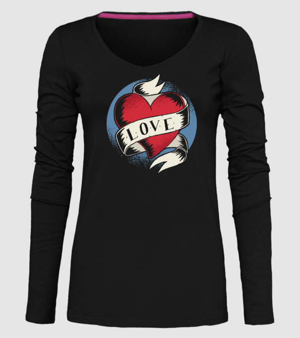 'Love Tatuaj pentru Valentine''s Day' model negru pe tricou