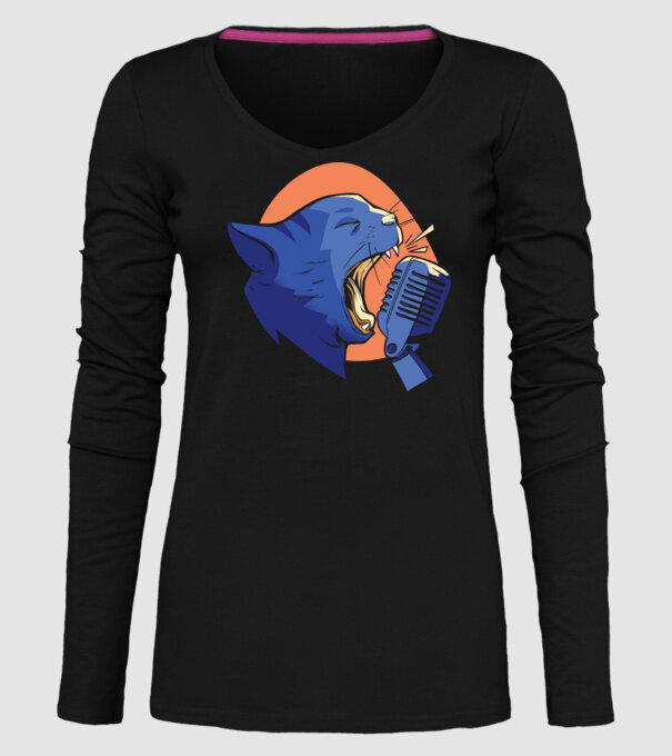 Urlet de Pisică model negru pe tricou