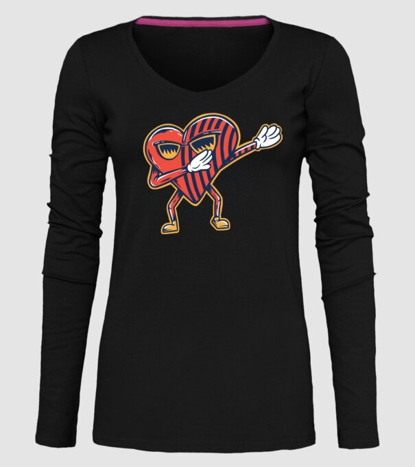Inimă DAB cărți de joc maghiare model negru pe tricou