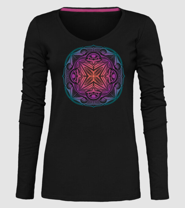 Mandala model negru pe tricou