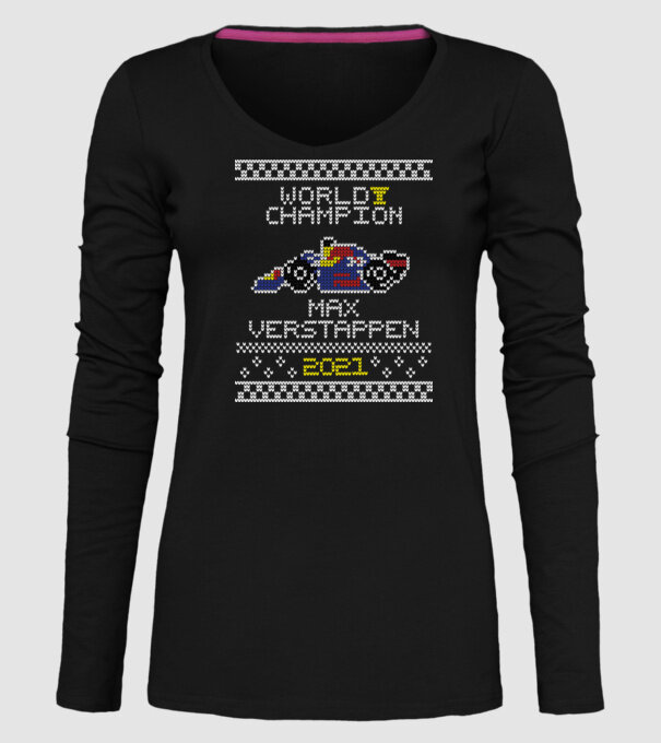 Max Verstappen campion mondial Formula 1 model negru pe tricou