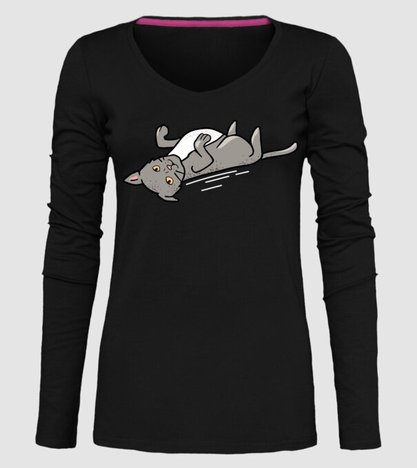 Pisică Cool model negru pe tricou