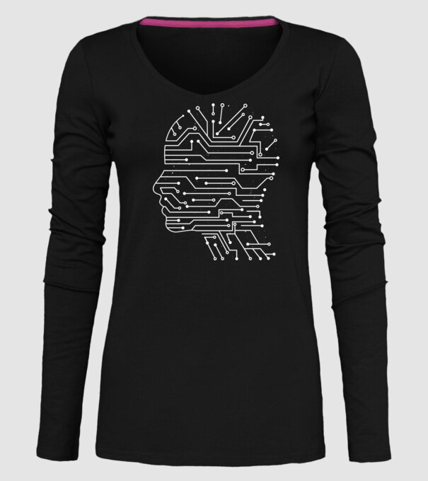 Inteligența artificială AI model negru pe tricou