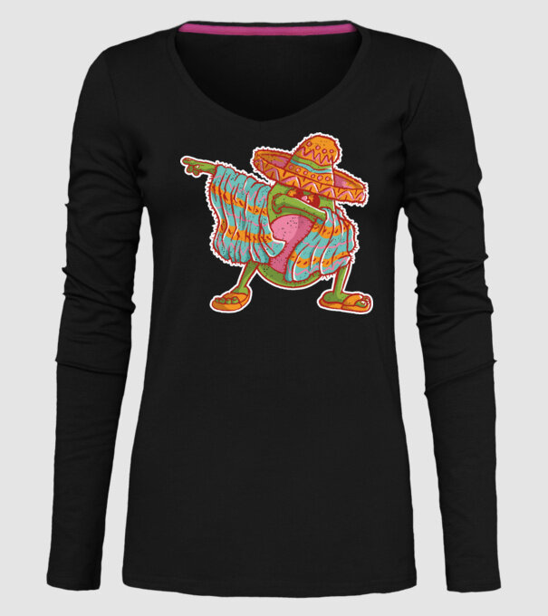 Avocado mexican DAB model negru pe tricou