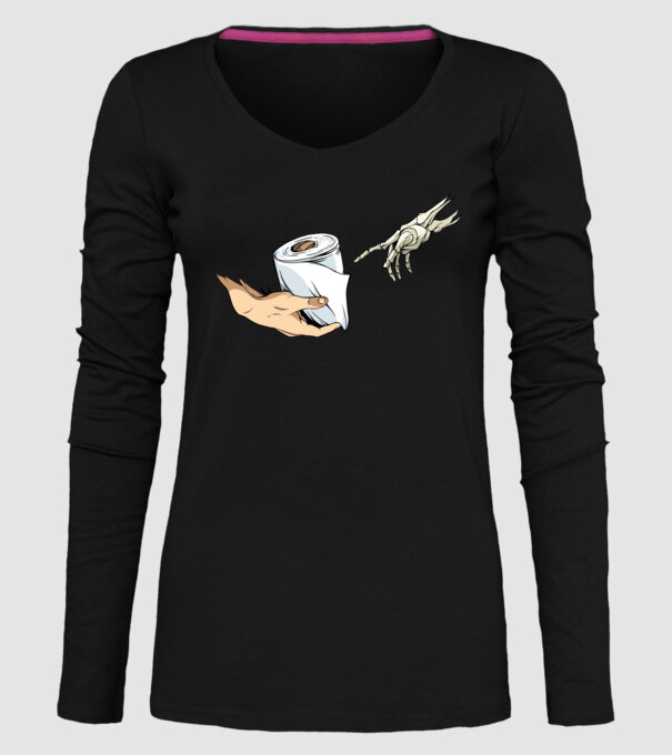 Michelangelo coronavirus hârtie igienică model negru pe tricou