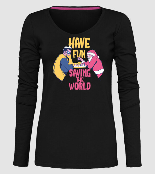 Moș Crăciun și șah super-erou - tricou de Crăciun amuzant model negru pe tricou