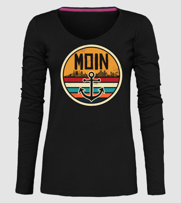 Ancoră Moin model negru pe tricou