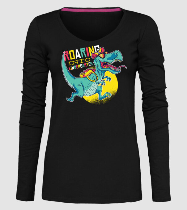 De acum încolo, voi urla în grădiniță cu Dinozaur model negru pe tricou