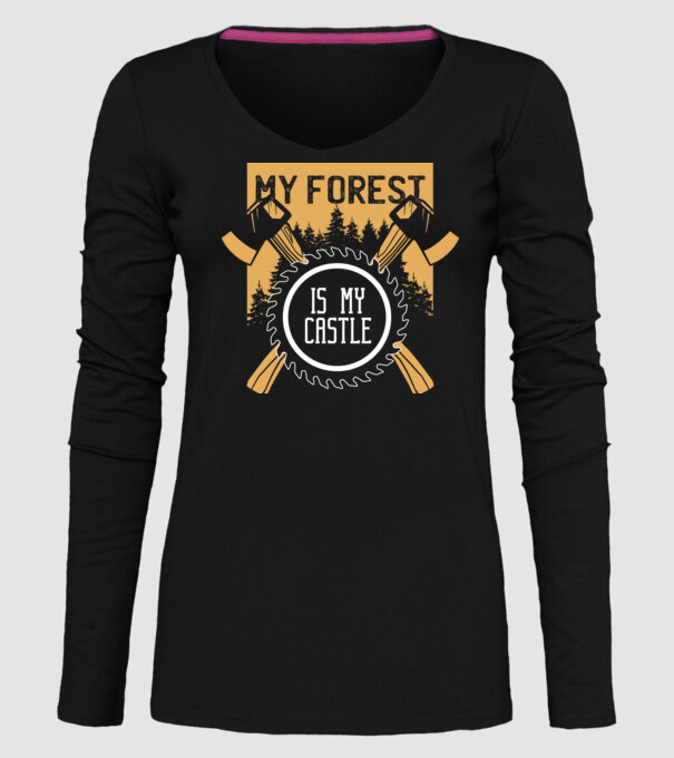 My Forest is my Castle - Pădurea mea este castelul meu model negru pe tricou