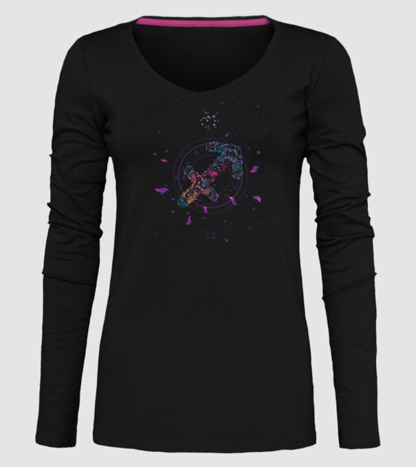 Saggitarius Zodiac model negru pe tricou