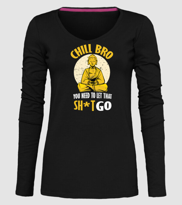 Calmează-te, lasă acel rahat Buddha model negru pe tricou
