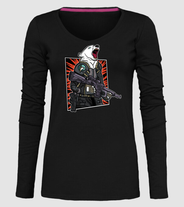 Ursul rusesc înarmat model negru pe tricou