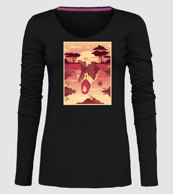 Reflecție leu model negru pe tricou