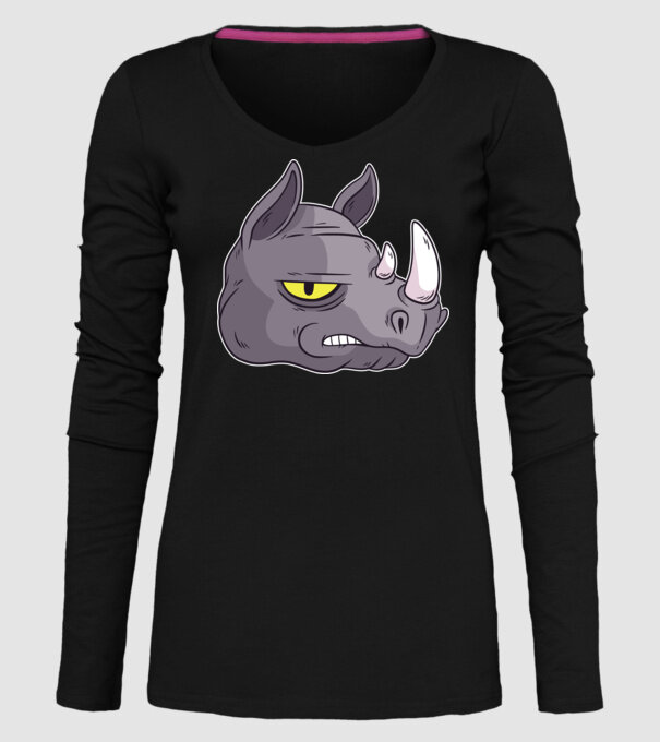 Cap de rinocer model negru pe tricou