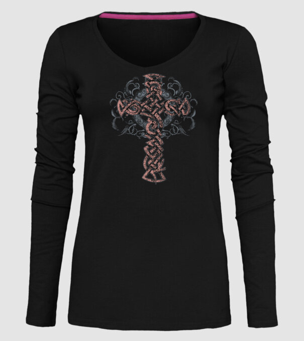 Cruce veche vikingă model negru pe tricou