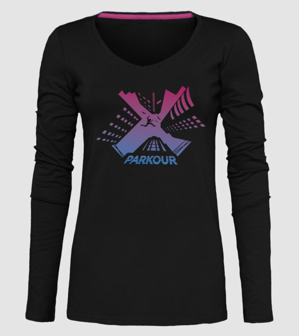 Parkour model negru pe tricou