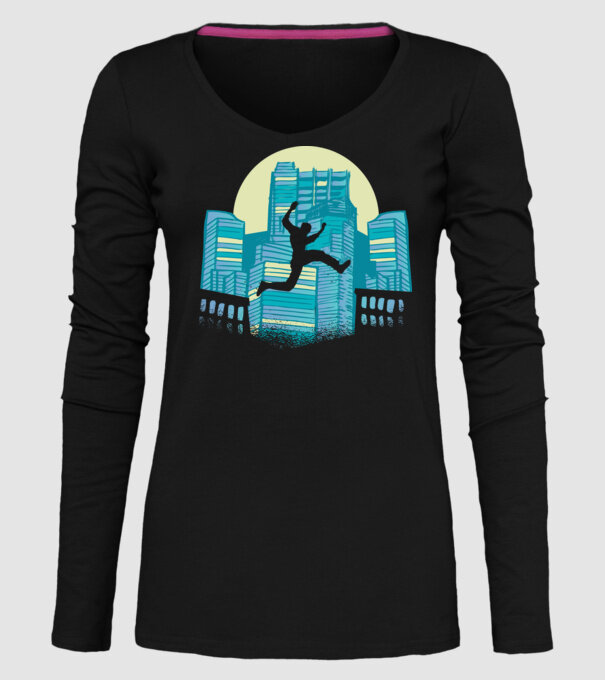 Parkour model negru pe tricou