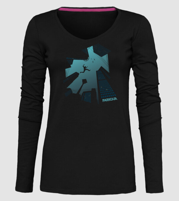 Tricou design Parkour model negru pe tricou