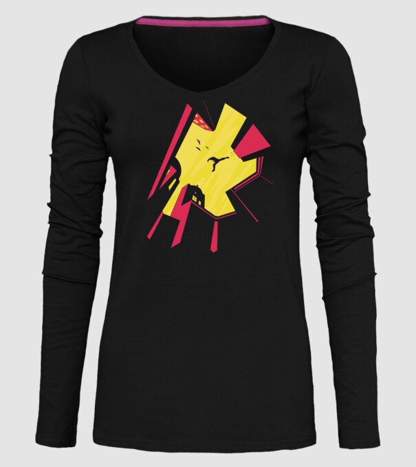 Alergare Parkour model negru pe tricou