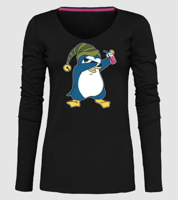 Pinguin DAB model negru pe tricou