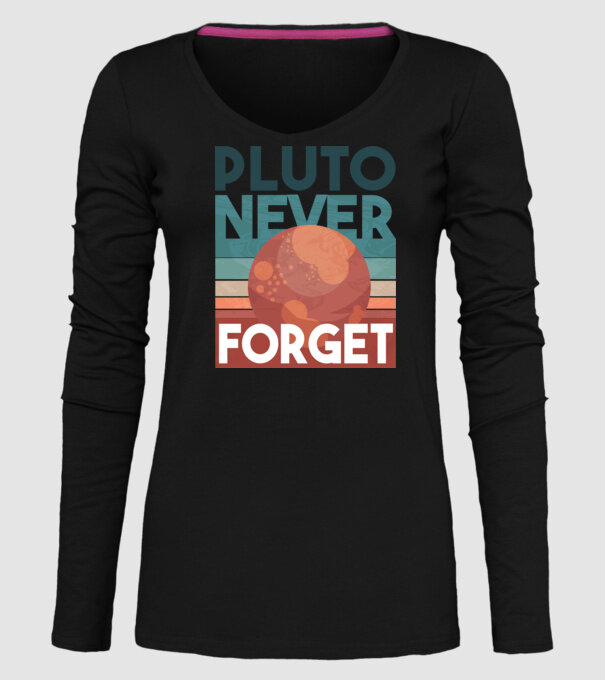 Pluto never forget model negru pe tricou