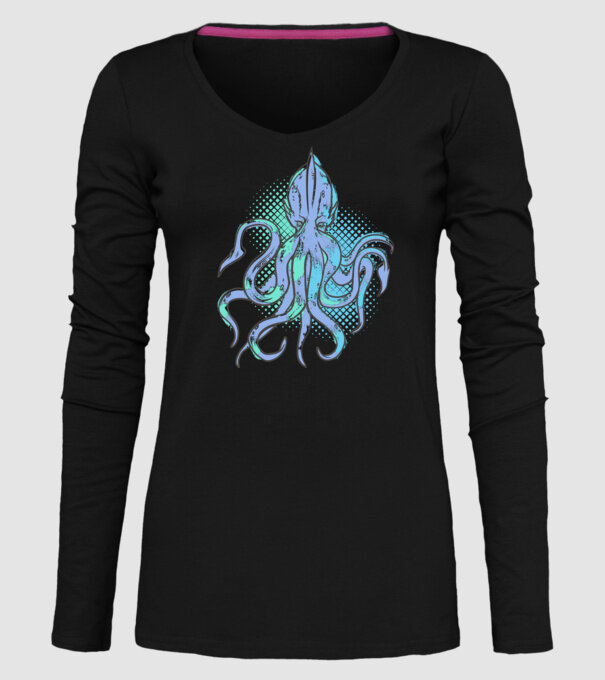 Cthulhu Caracatiță model negru pe tricou